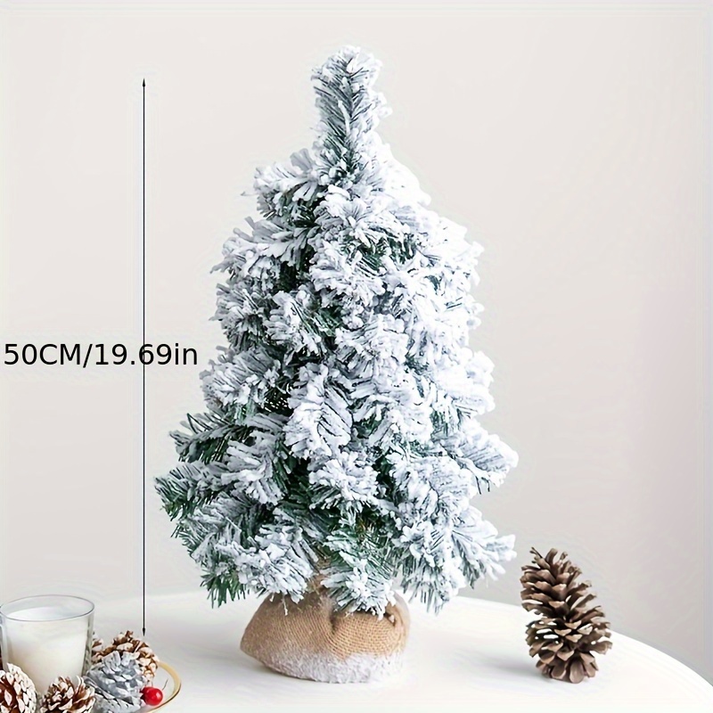 TEMU 1pc Festive Flocked Christmas Tree - 16"/20" Snow-covered Tabletop Decor, Holiday Holiday Decorations Holiday Decor