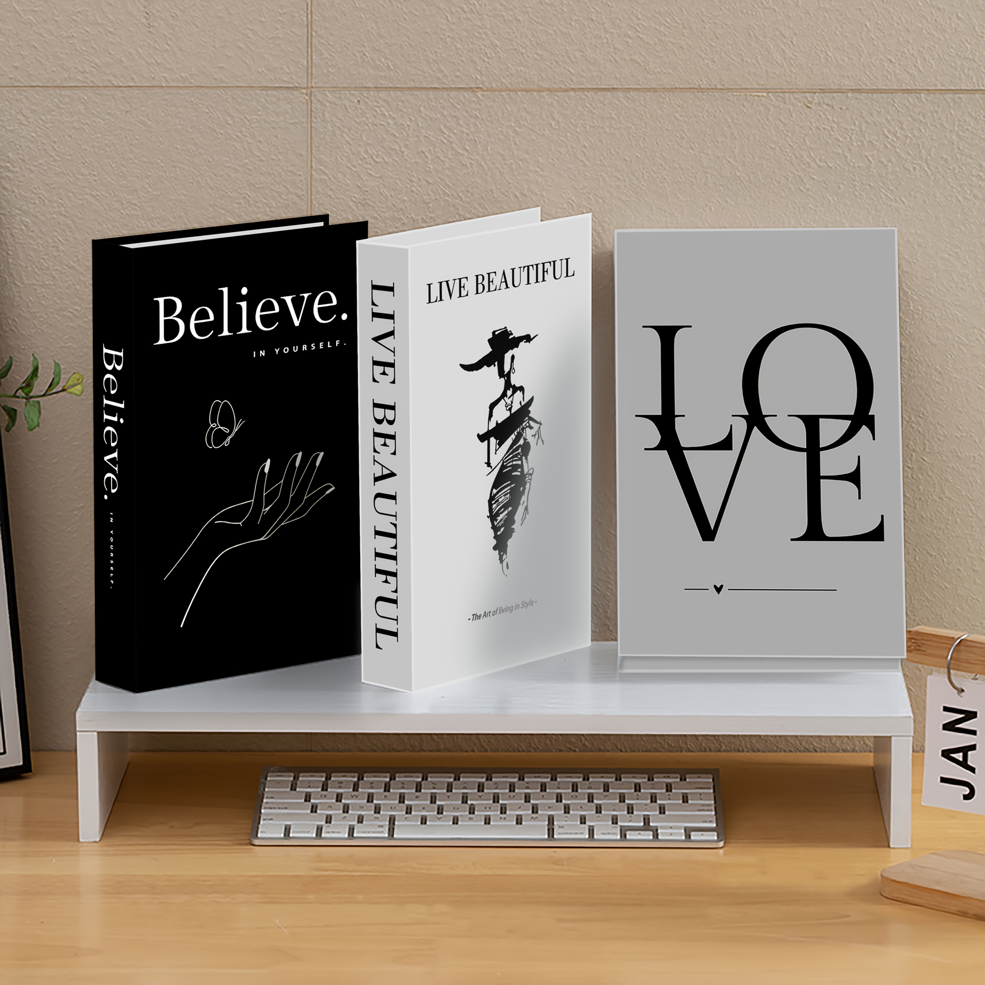 TEMU 3pcs Modern Decorative Fake Books - Realistic Books Suitable For Photo Backdrops, Instagram- Shelf Decor, Luxury Paper Book Ornaments For Living