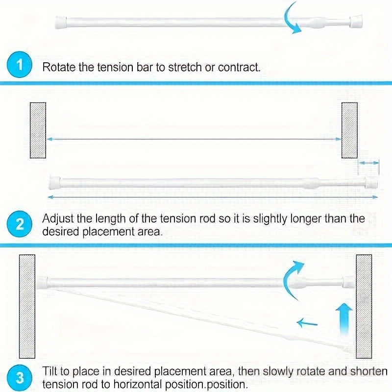 2 piece set of adjustable rods elegant metal curtain rods with white ends   decor details 2