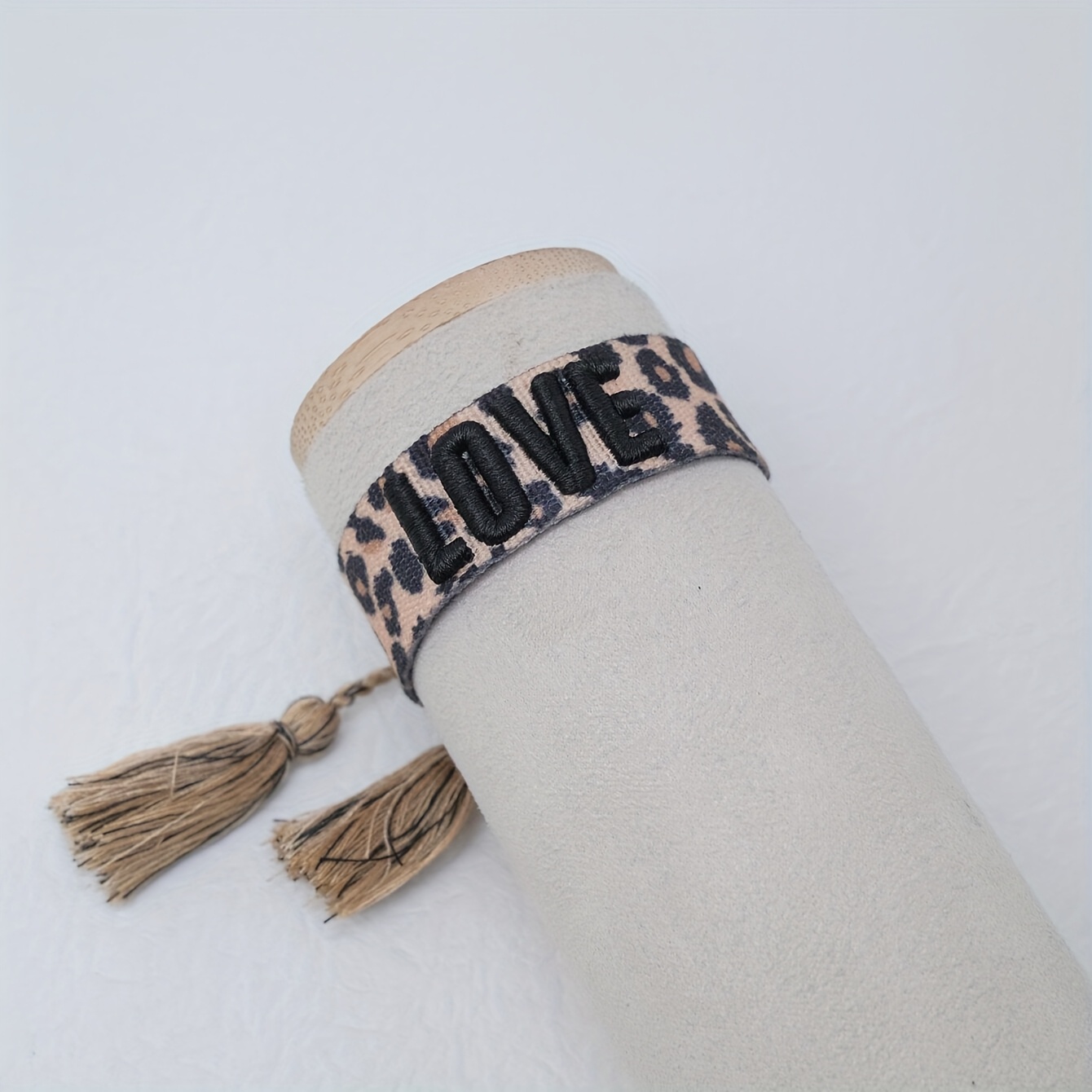 Bohemian Style Letter Embroidery Tassel Rainbow Cord Bracelet