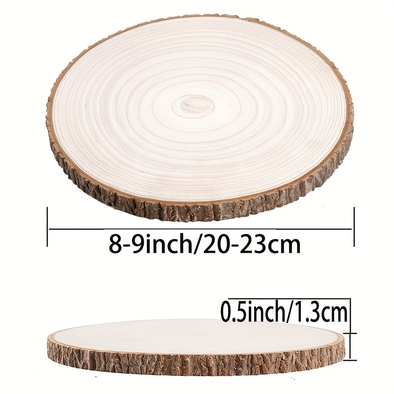 Image of 4pcs Large Natural Wood Slices, Unfinished Wooden Centerpieces For Tables, Diy Round Rustic Wooden Circle Crafts For Wedding Table Décor
