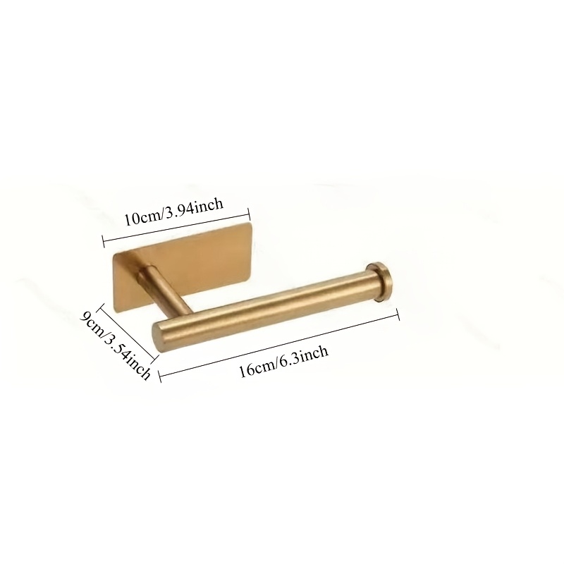 TEMU Soporte de Papel Toalla Autoadhesivo de Acero Inoxidable Dorado - Dispensador de Rollo de Pared para Cocina y Baño, Diseño Moderno Minimalista,