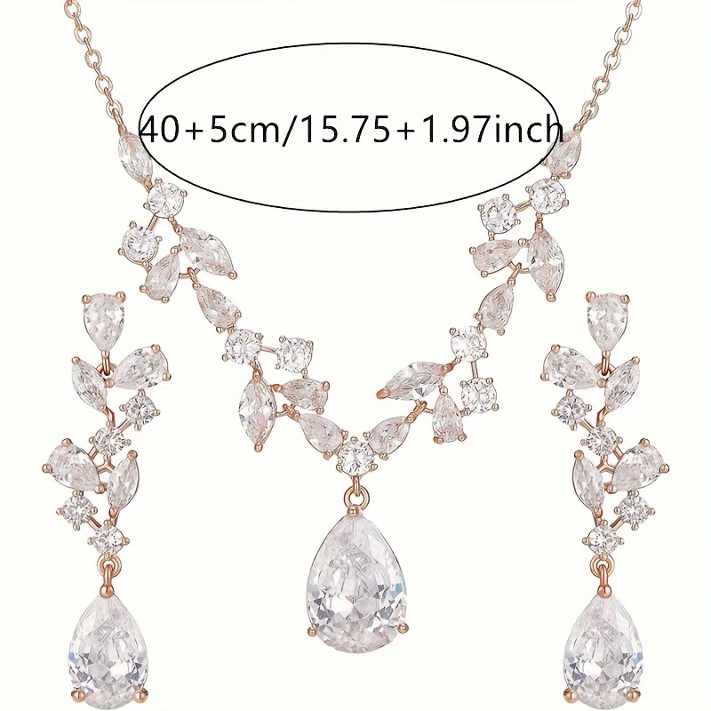 2pcs wedding jewelry sets brides bridesmaid cubic zirconia Temu