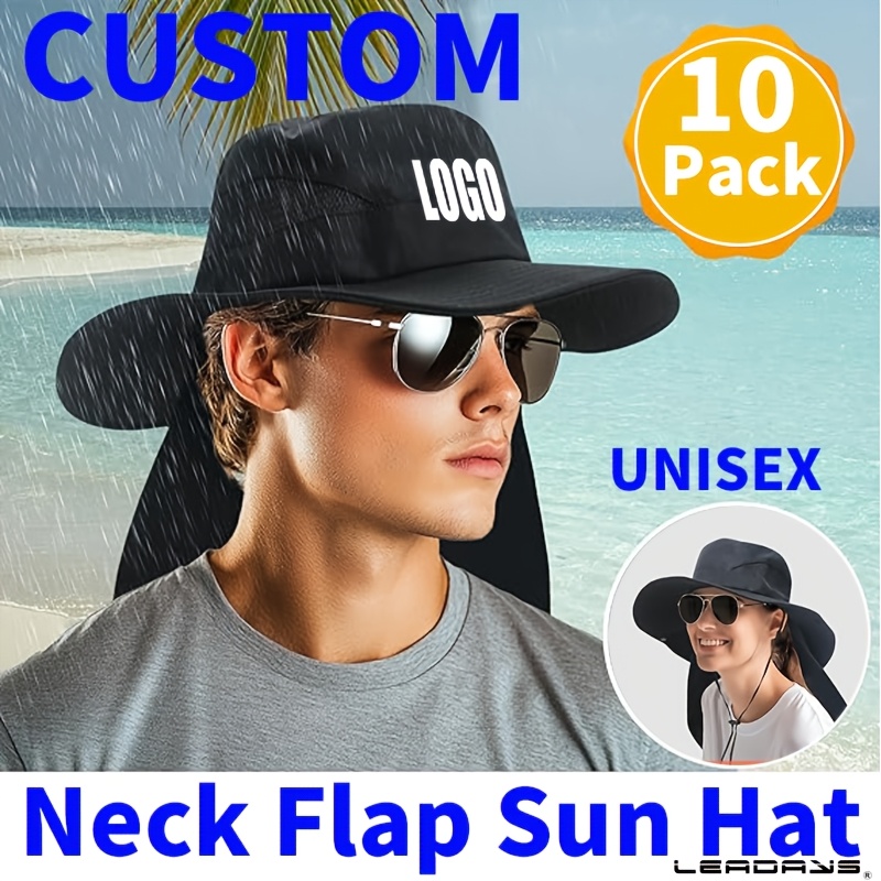 10-Pack Customizable Sun Hats with Logo and Text