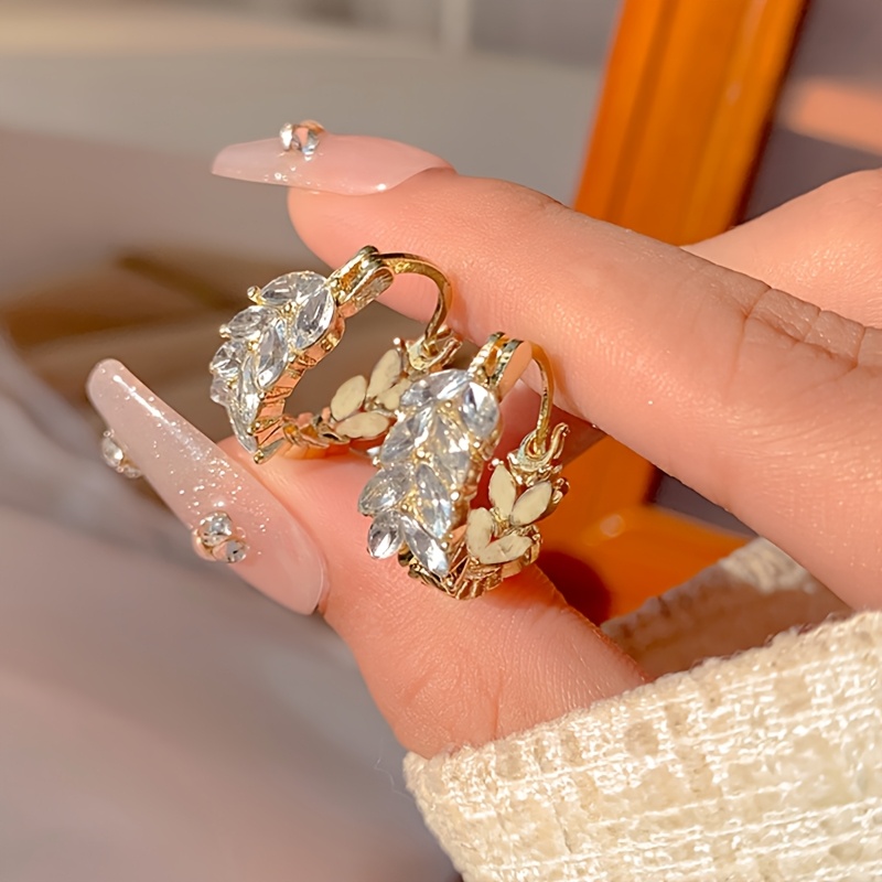 Women's Retro Elegant Wheat Ear Leaf Earrings, Light Luxury Gift