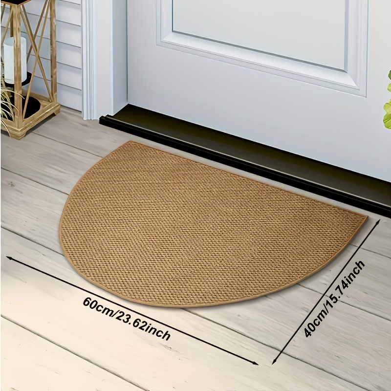 TEMU 1pc Sea Semi-circular Pineapple Rug Suitable For Rv, Tent, Doorway, Poolside - Woven Loop Mat With Pvc Backing, Machine Washable Textured For