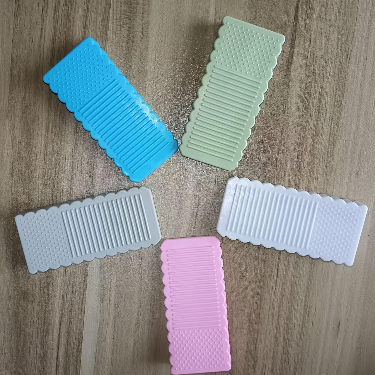 Image of 6pcs Anti-collision Door Stop Set, Non-slip, Windproof, No Drill Required, Strong Rubber Door Stop, - Family Safety And Door Protection Set - Random Color, For Door