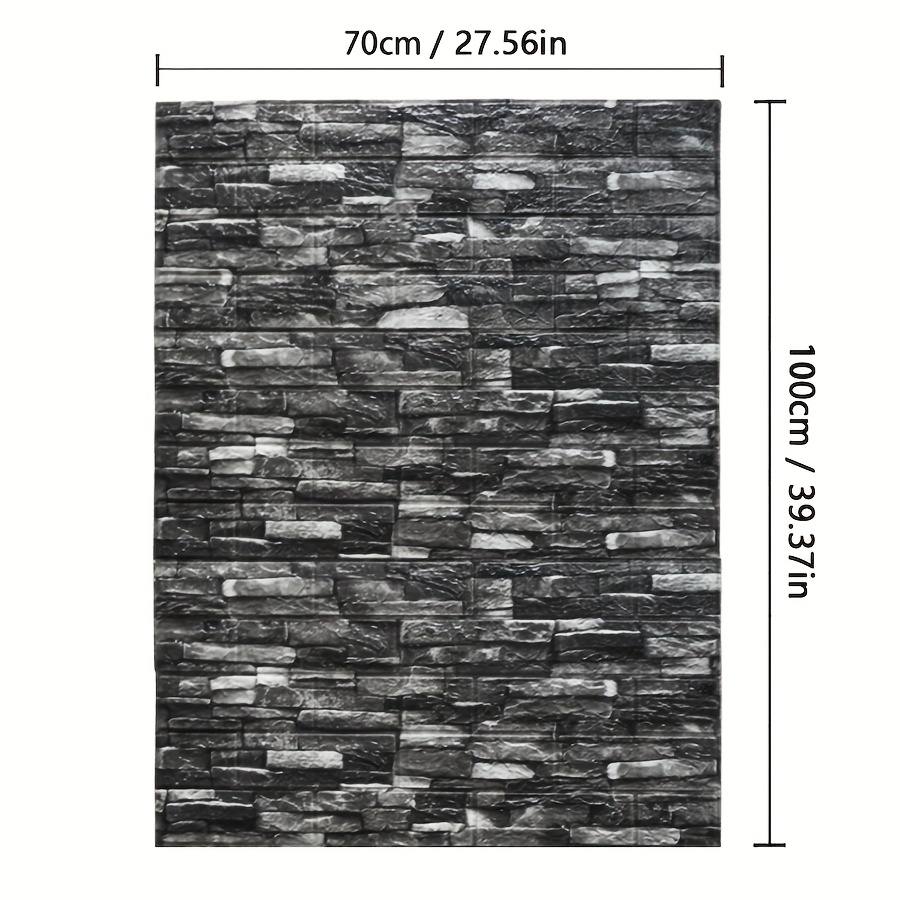 TEMU 1pc 70x100cm/27.56inx39.37in 3d Textured Xpe Wallpaper Moisture-resistant And Impact- Decoration Foam Wallpaper (3mm Thick)