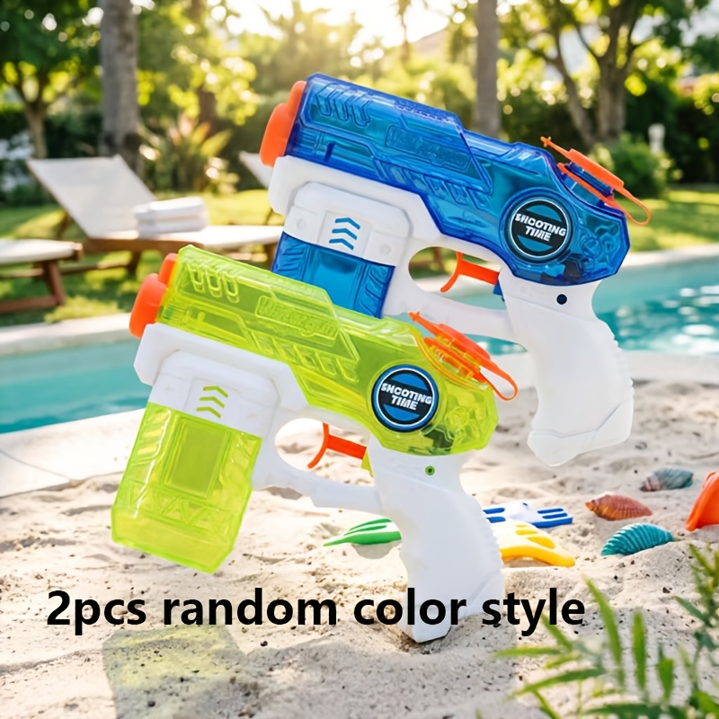 Image of 2pcwater Guns - Water Pistol Blaster Gun With Trigger Summer Party Favors For Outdoor Swimming Pool Fighting (random Color)