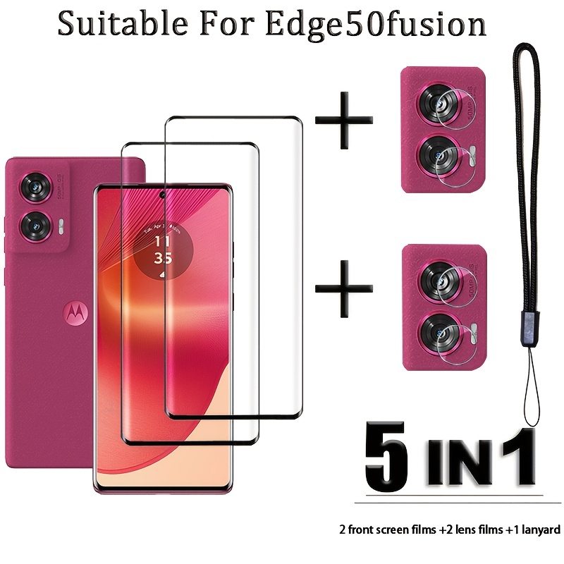 TEMU Protector de pantalla de teléfono 2+2+1 + Protector de lente de teléfono + Cordón, Antihuellas, Bordes Suaves, Revestimiento Oleófobo, 9H, para