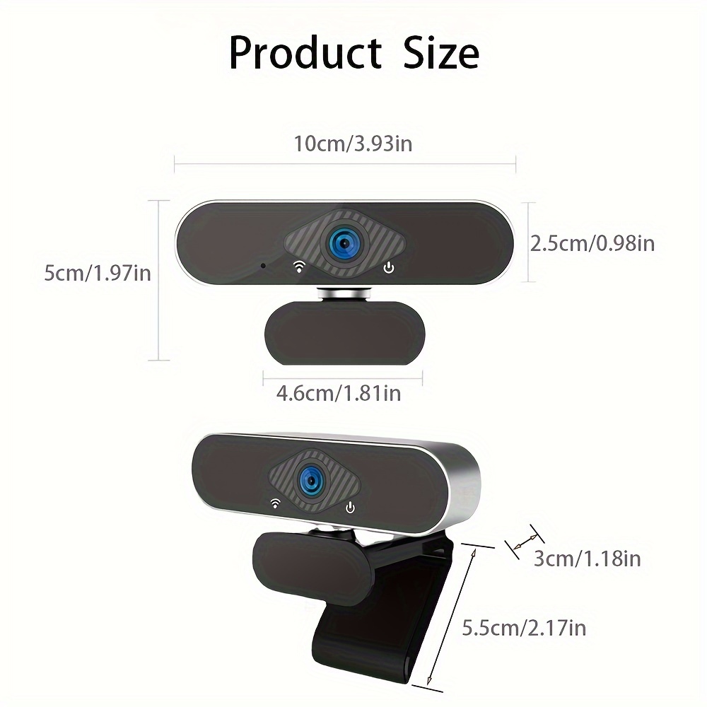 Webcam PC Full HD 1080p Con Microfono - USB, 360&deg; Regolabile, Per Zoom, YouTube, Gaming E Twitch