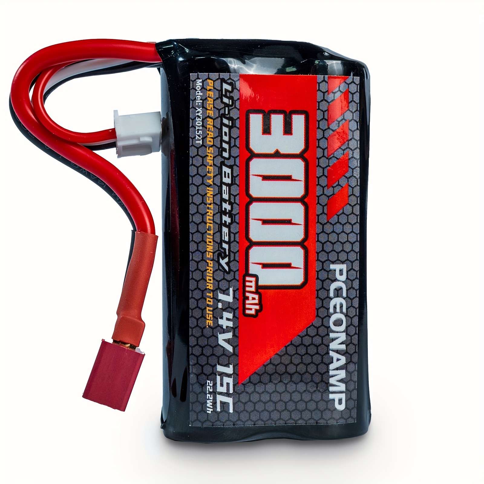 Image of Pceonamp 3000mah 2s 7.4v Li- Rechargeable Rc Battery With T Plug Fit For Most 1/10, 1/12, 1/16 Scale Rc Cars Truck And 4wd High Speed Rc Cars