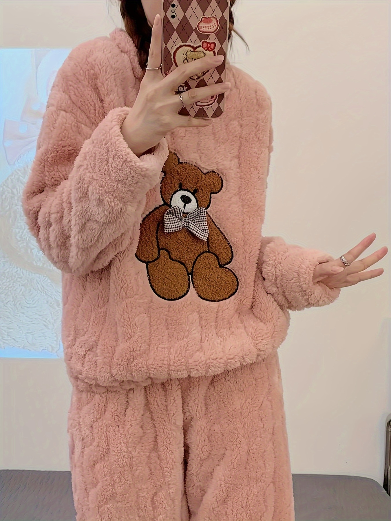 Jumpsuit Teddy Bear Pj Romper Pink Cute Warm Pjs Funicet Onesie Pajamas For  Women Bear Onesise