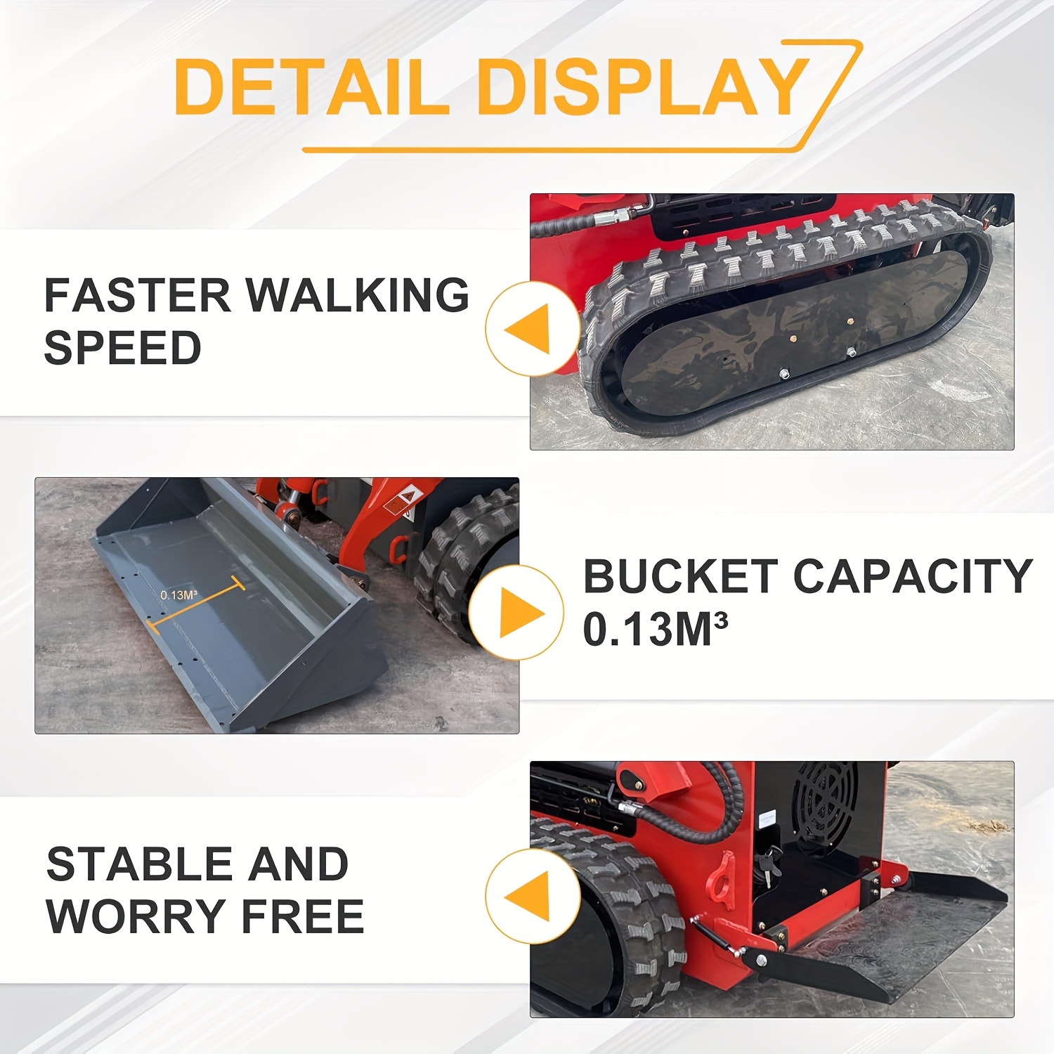 جرافة انزلاقية صغيرة 23 بمحرك بنزين نوع مسار عمودي متوازي متعدد الأغراض وتستخدم للحفر ودفع التربة ومناسبة للحدائق والبناء تفاصيل المنتج 4