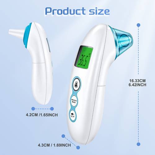 3 in 1 thermometer non contact forehead ear surface temperature measurement precise readings lcd display with memory storage four colour dual purpose for home and use