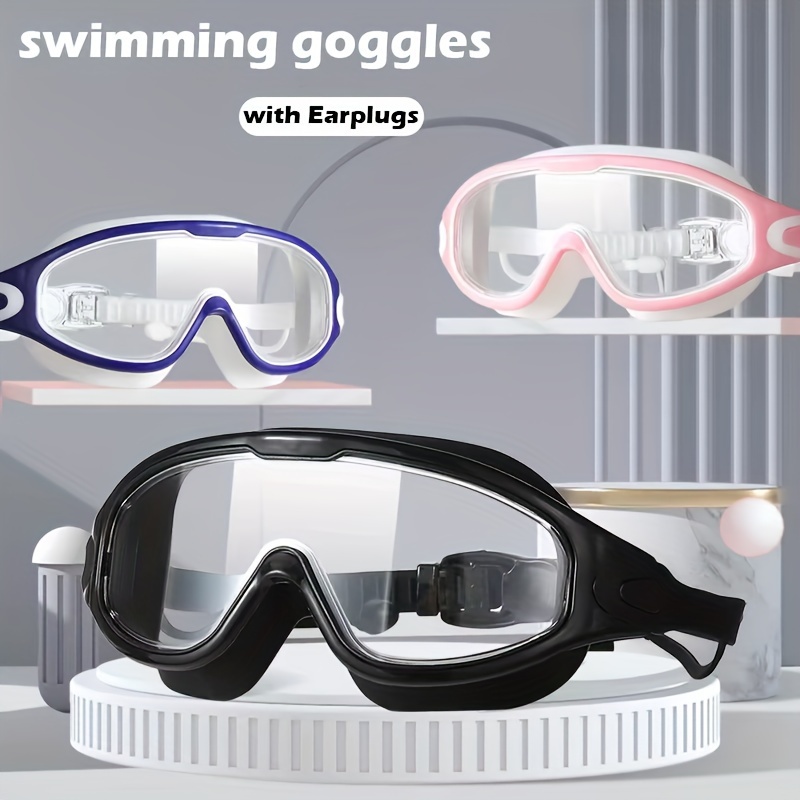 

2024 New Fashion Goggles: High Definition, Large Field Of View, Waterproof, Anti-fog, Electroplated, Large Frame, With Earplugs - Suitable For Adults 14+ Years