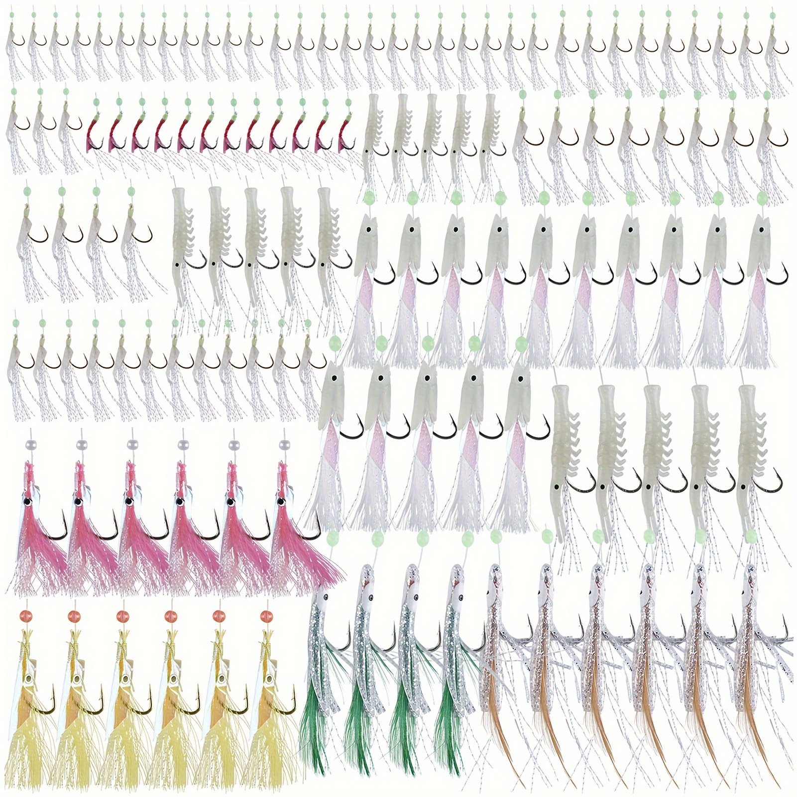 

Fishing Rigs Set 22 Packs Fishing Rigs Rig With Sharp Hooks Soft Shrimp Lure Surf Fishing Rigs Saltwater