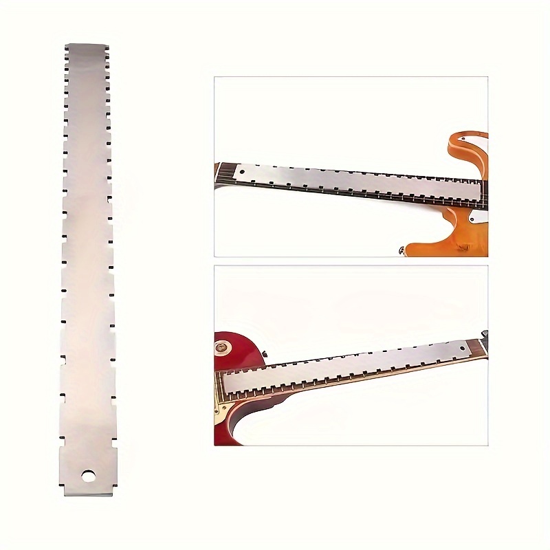 

Stainless Steel Guitar Neck Measuring Ruler - Accurately Measure Neck Notches For Folk, Electric, And Bass Guitars