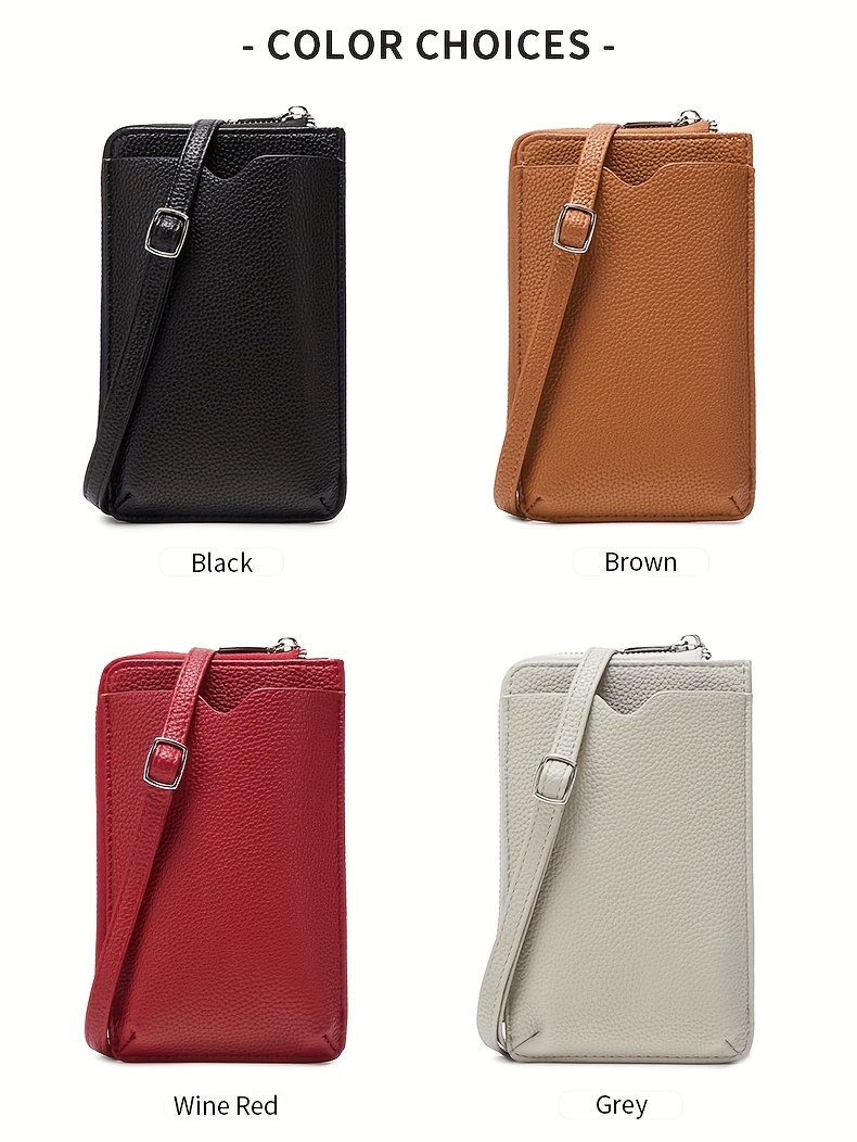 elegant black zipper wallet with adjustable strap lightweight multi compartment design for cards cash and phone ideal for everyday use everyday wallet minimalist wallet zippered closure details 3