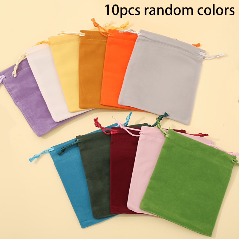 TEMU 10 Soft Suede Drawstring Gift Bags, Assorted Colors, Special Christmas Gift Packaging Bags. Used To Store Jewelry, Rings, Necklaces, And Other