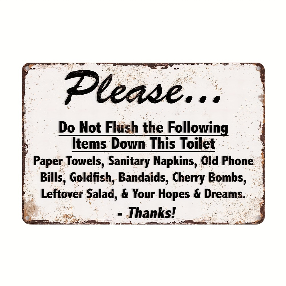 Funny Bathroom Metal Sign Vintage Rustic Aluminum Wall Decor - Temu