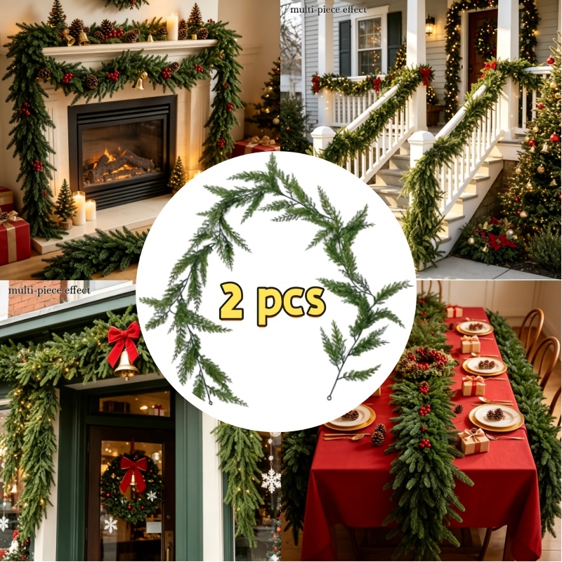 TEMU 2 = 141,72 Pouces de Lierre de Noël Artificiel Vert, Convient pour Arches de Mariage, Pergolas, Toiles de Fond de Fête, Décorations de Porte,