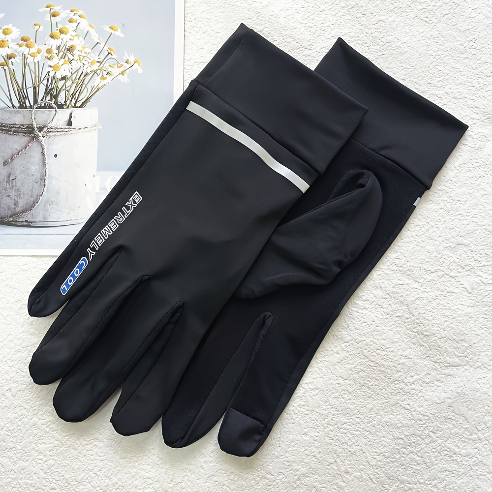 E-shop 1 Paar Damen-Sommerhandschuhe – Atmungsaktiv, dehnbar, Touchscreen-kompatibel, für Outdoor-Sport, Schwarz mit Blau- & Rosa-Optionen,