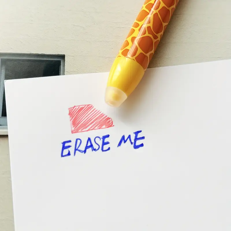 6pcs 12pcs cute zoo theme erasable gel pens two colors blue and red color ink pen with eraser clear double retractable clicks gel pen smooth writing for journaling supplies Product details 6