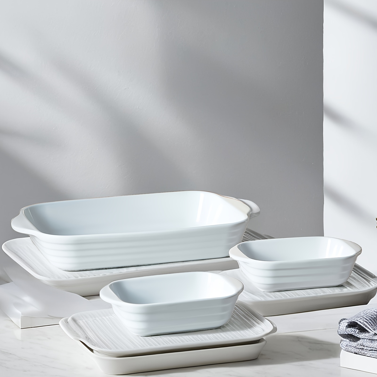 

3- Set - For , Cooking, , , And - 17 X 10 , , , Rectangular, , Dish, -to-, , -