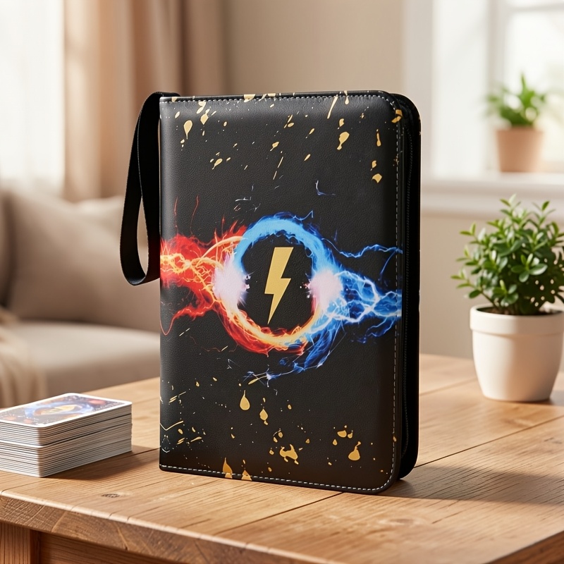 TEMU Interchangeable Card Holder - Can Hold 400 Cards, Comes With 50 Detachable Covers, Zippered Waterproof Card Album, 4 Pocket Storage Boxes For