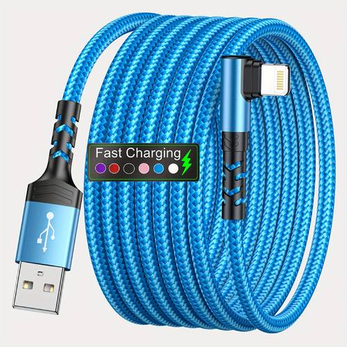 90 degree usb a to lightning cable for iphone 14 13 12 11 pro max xs x xr 8 7 6 6s plus ipad fast charge cable