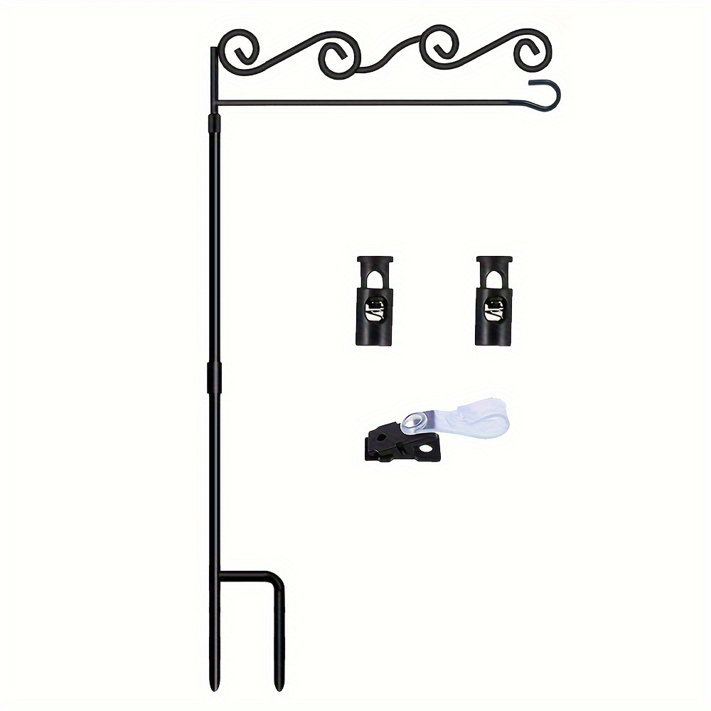 

Garden Flag Stand, Garden Flag Pole Holder Black Metal Powder-coated Paint, Compatible With 12.5"w X 18" L Flag For Outdoor Garden Lawn Without Flag