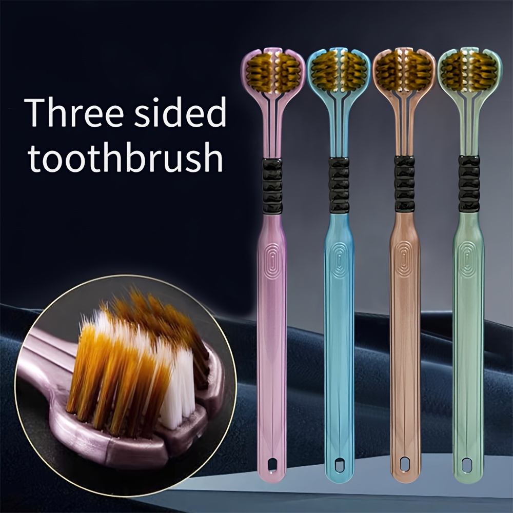 

2pcs - 3-sided Toothbrush For Adults - & Gum , For ,,