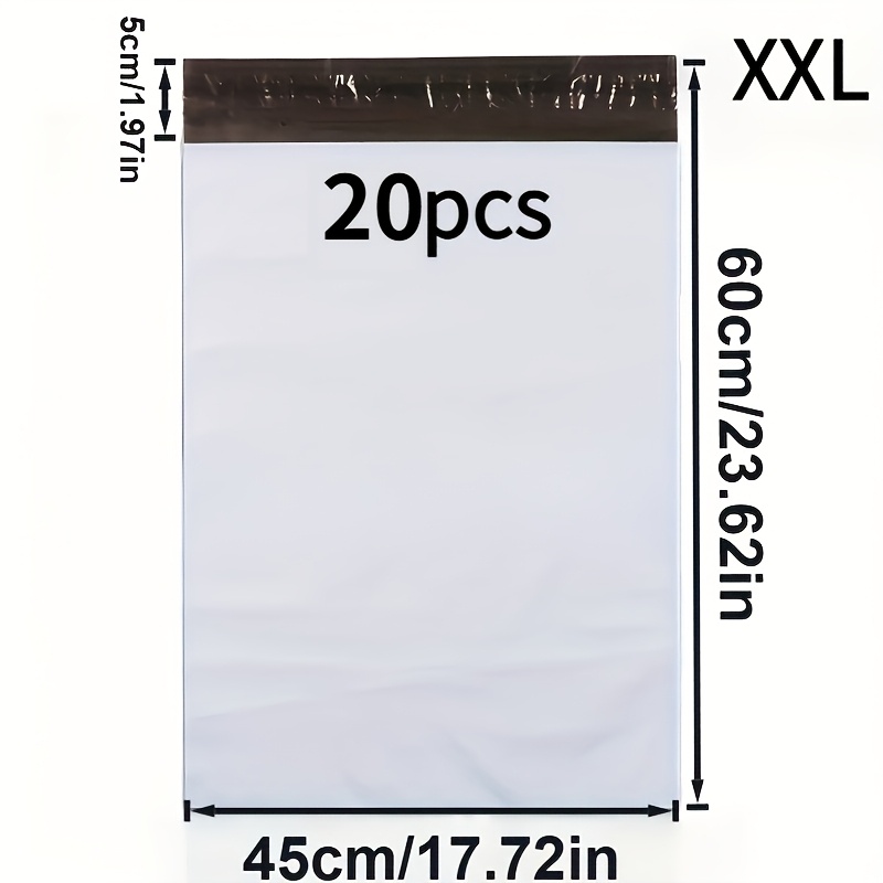 TEMU Lot de 20 sacs de en plastique blanc auto-adhésif - Idéal pour le stockage et l'expédition d'enveloppes, 5 tailles disponibles