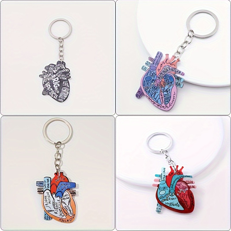 

Heart Shaped Keychain Acrylic Key Chain Ring Purse Bag Backpack Charm Medical Students Doctor Nurse's Day Gift