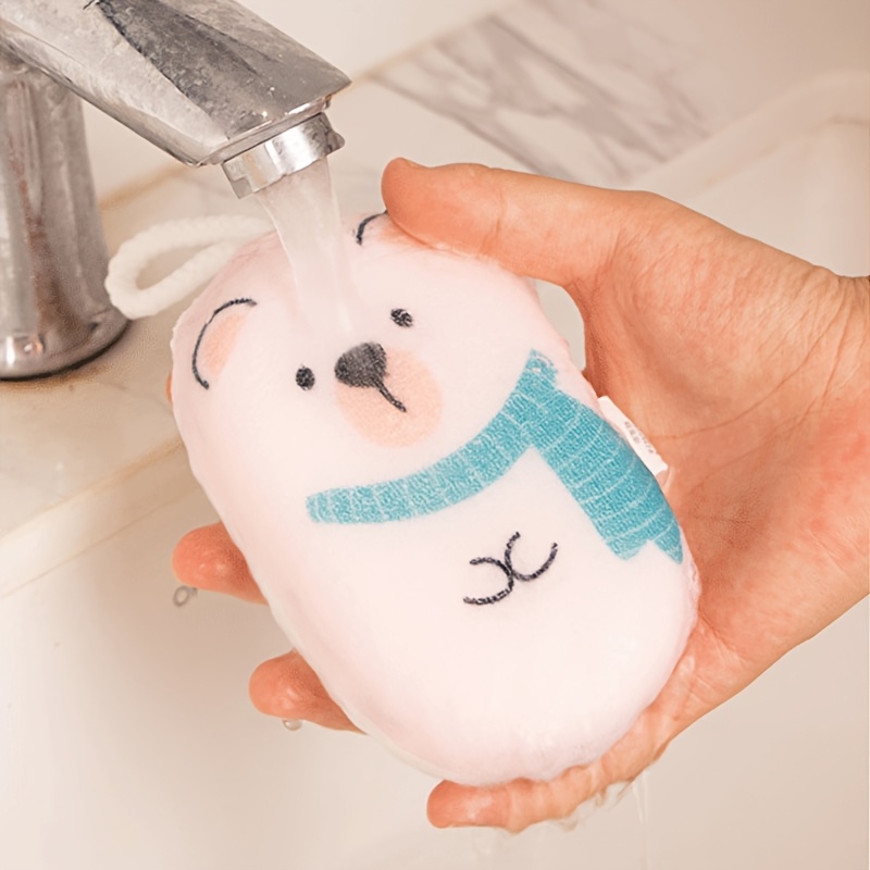2pcs Soft Cat Shaped Bath Sponges, Gentle Exfoliating