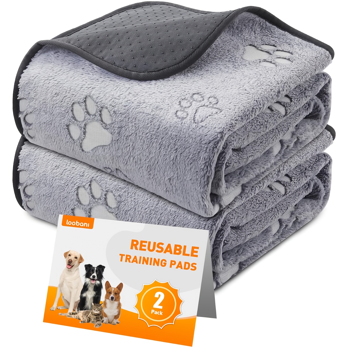 TEMU 2 Pack Washable Pee Pads For Dogs, Reusable Pee Pads For Dog Mat Puppy Pads Training Pads Non Slip Whelping Pad For Dog Playpen, Crate, Car,