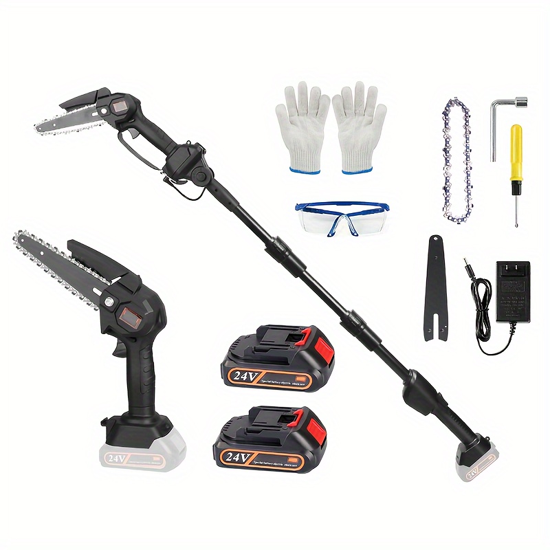 

Valentine Gifts, Cordless Pole Saw And Mini Chainsaw, 2-in-1 Pole Chainsaw, Electric Pole Saw Battery Powered 6 Inch Chainsaw, Inch Tree Trimmer Pole Saw