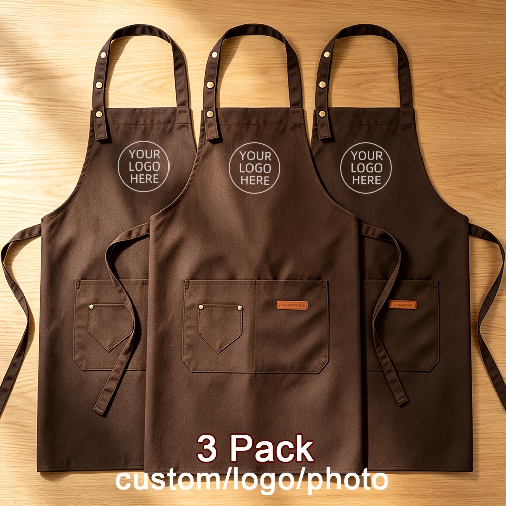 TEMU 3pcs, Personalize With | Unisex With Pocket | Ideal For Manicurists, Bakers, Gardeners, Service Staff, Hairdressers & Makeup Artists | Kitchens,
