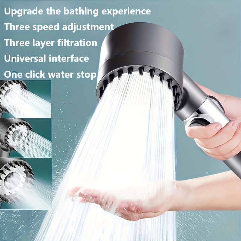 

3-speed Adjustable Showerhead, Adjustable High-pressure Water-saving, 1 Stop Showerhead, Water Massage Showerhead, Bathroom Accessories