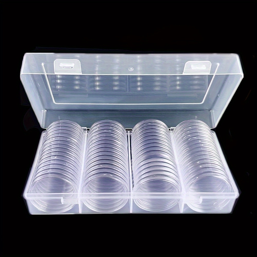 

60pcs 40mm Round Transparent Coin Capsule Storage Set Commemorative Coin Protective Cover