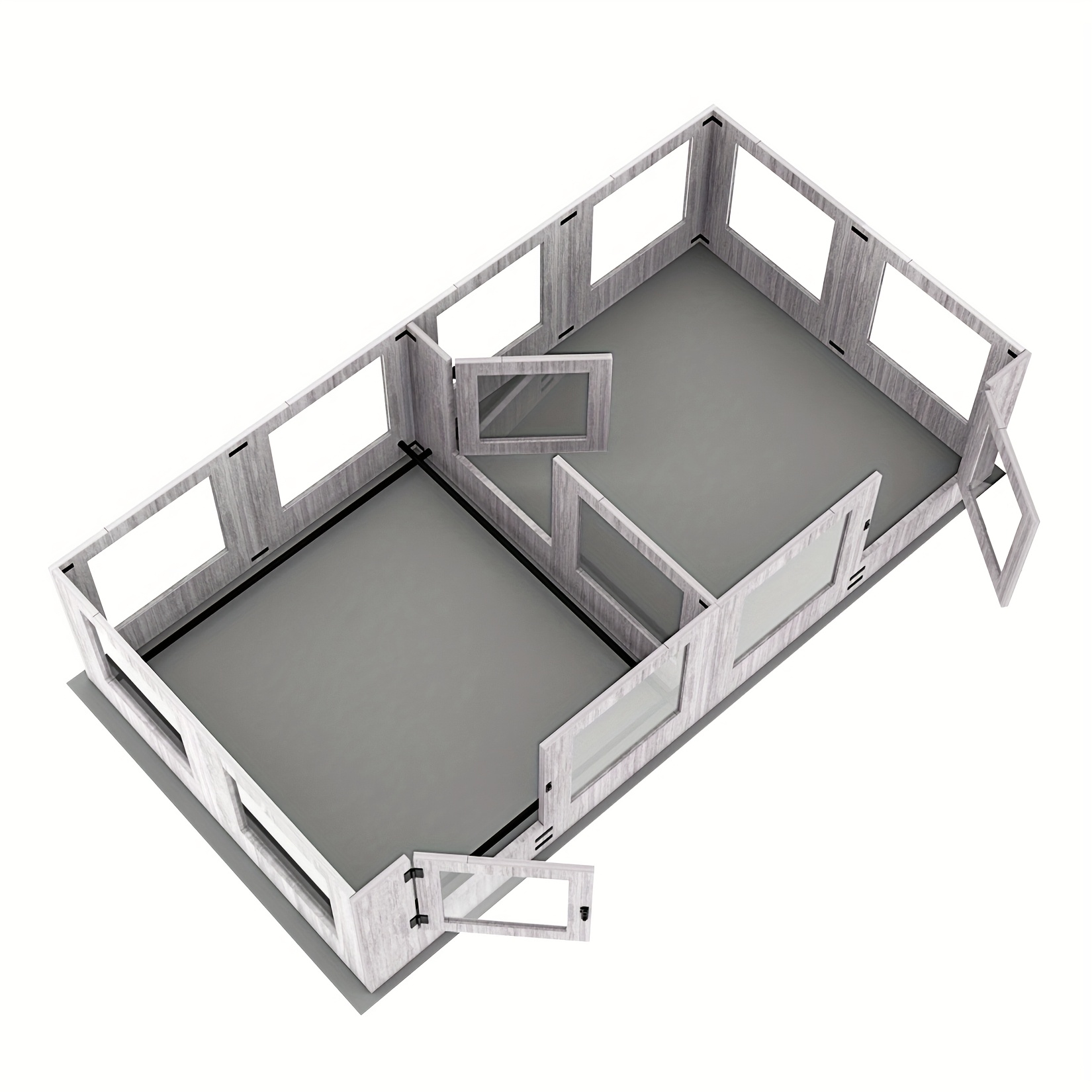 TEMU Large Indoor Dog Whelping Box Tempered Glass Puppy Playpen Whelping Pen Box With Protective Ledge And Pad 120x118.6x60cm/ 239.2x120x60cm