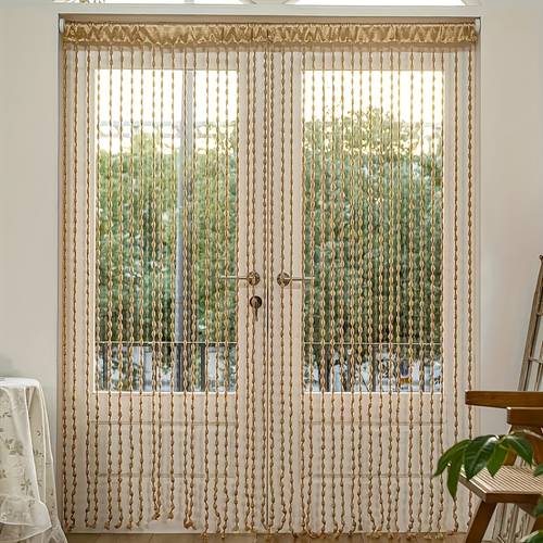 1pc bohemian style rod pocket lantern ball curtain gray black white decorative door curtain string curtain partition curtain