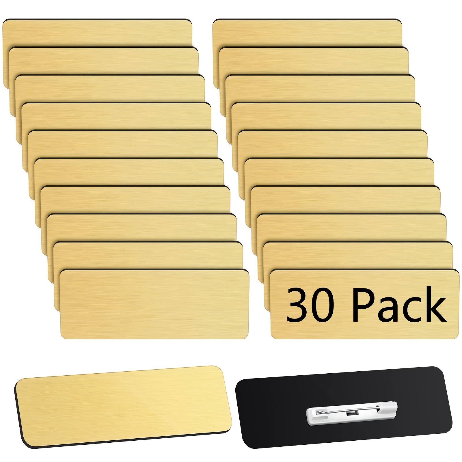 TEMU 30pcs Name Badges With Safety Pins, 1 X 3 Inches, Blank Name Tags, Reusable Clip-on Lanyards, Suitable For Office Workers, Students, And