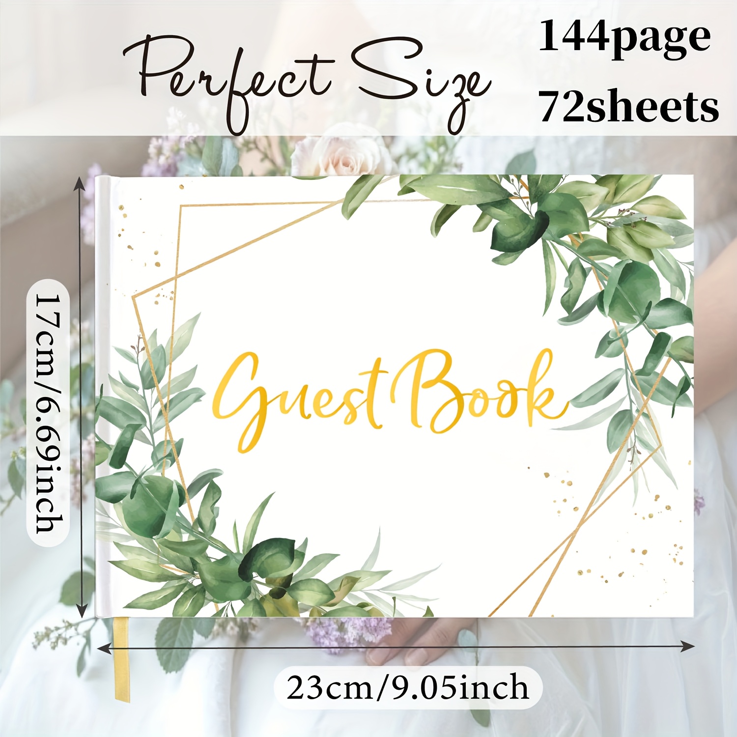 E-shop Goldfolien- Gästebuch für Hochzeiten 6,69 x 9,05 Zoll, Gästebuch für Hochzeitsfeiern, Anmeldebuch für Hochzeit, Brautdusche, Abschlussfeier,