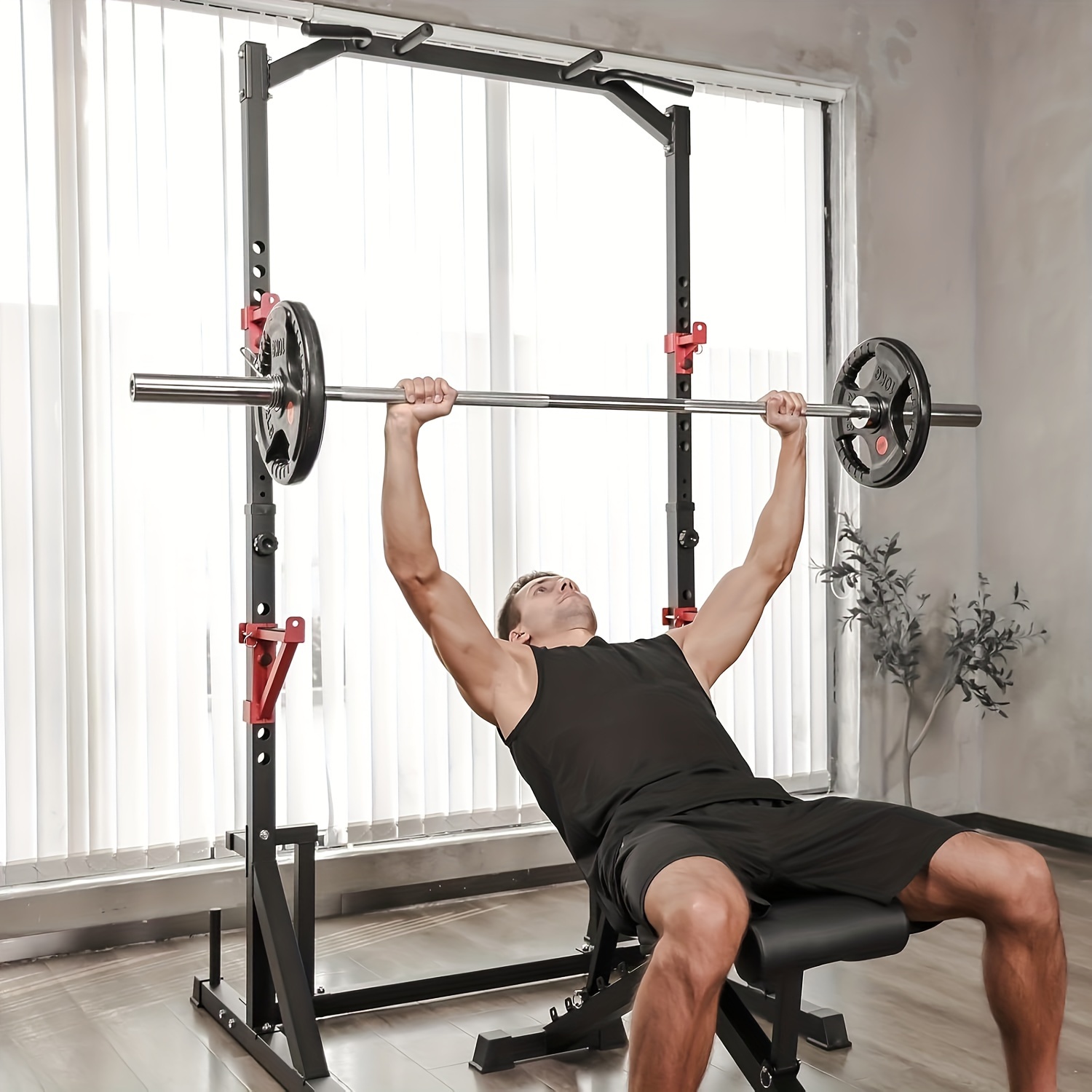 Cage à Squat Et Traction Réglable - Développé Couché, Squat Jusqu'à 250kg