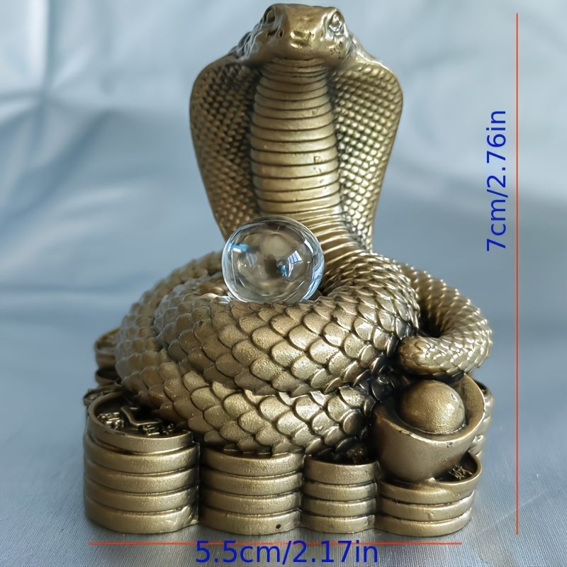 

2025 Snake Zodiac Statue - Handcrafted Resin, Indoor/outdoor Decor For Living Room, Bookshelf, Or Entryway