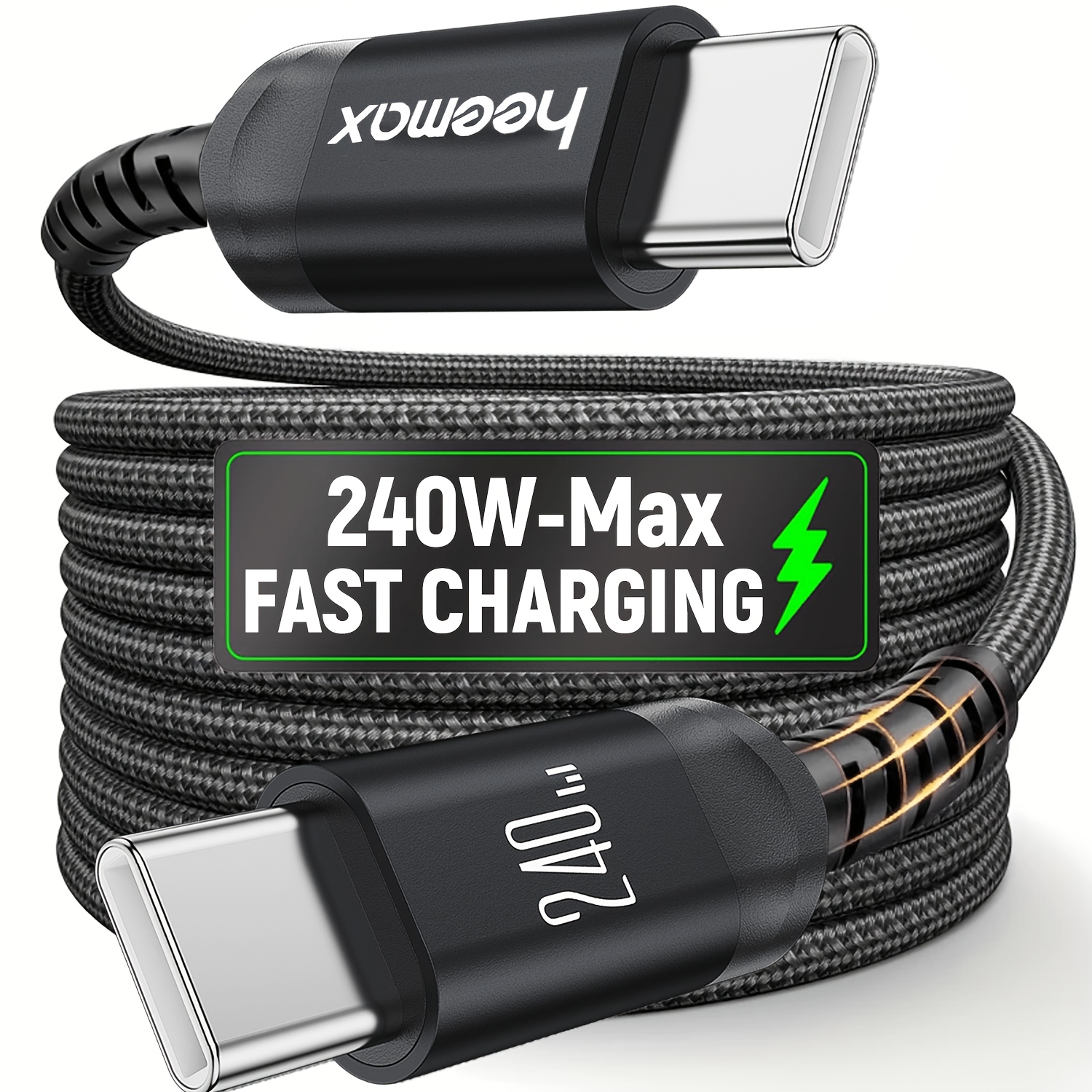 Image of Heemax 240w Charging Cable, Pd3.1 Type-c Charger Cord, Fits For All Usb-c To Usb-c Port Devices.