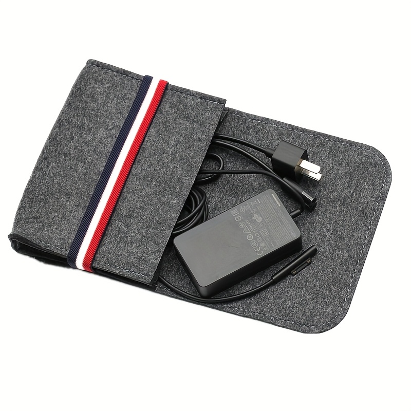 2pcs Portable Felt Storage Bags for Cables and Chargers