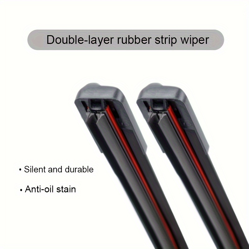

1pc Car Wiper Multi-functional U-type Boneless Double Rubber Strip Wiper Blade Universal Wiper